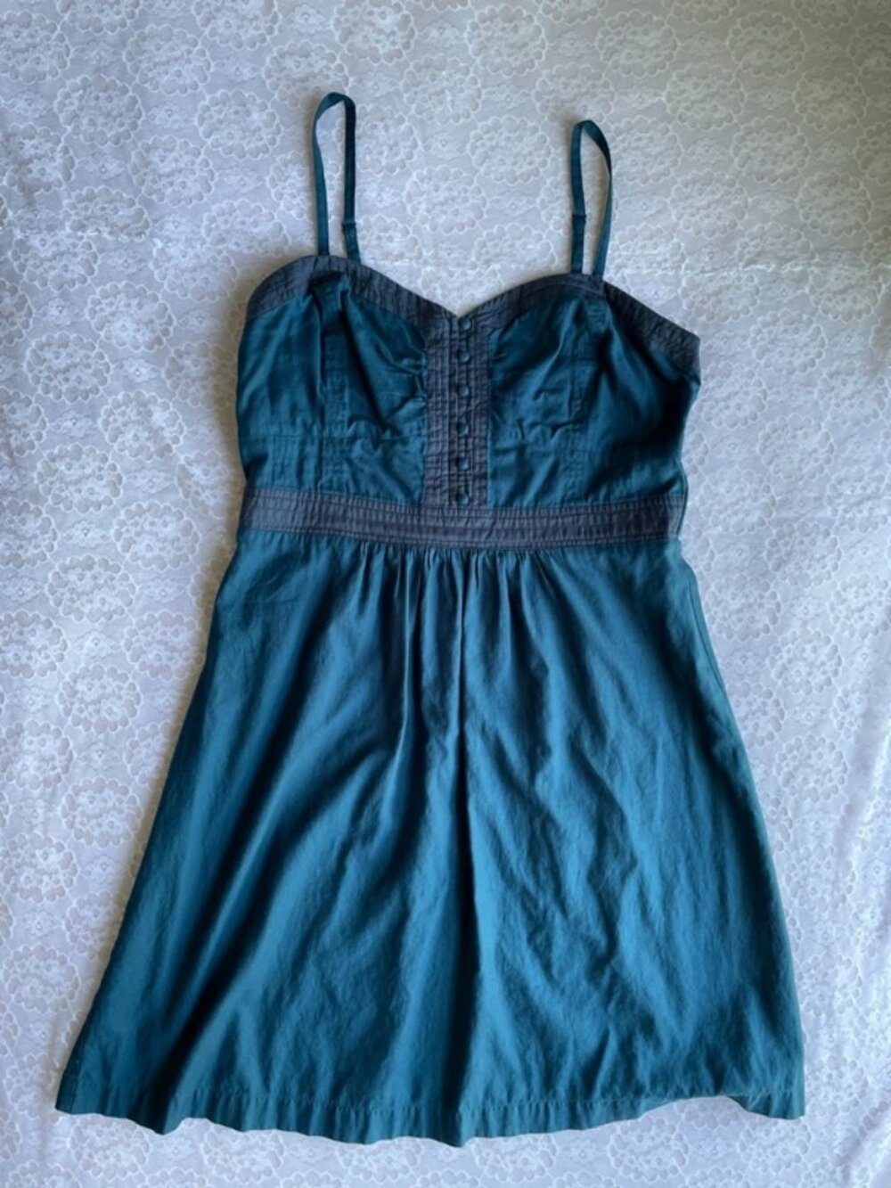 american eagle teal corset dress